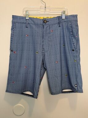 Sperry Top-Sider Mens Seersucker Nautical Flag Shorts Size 30